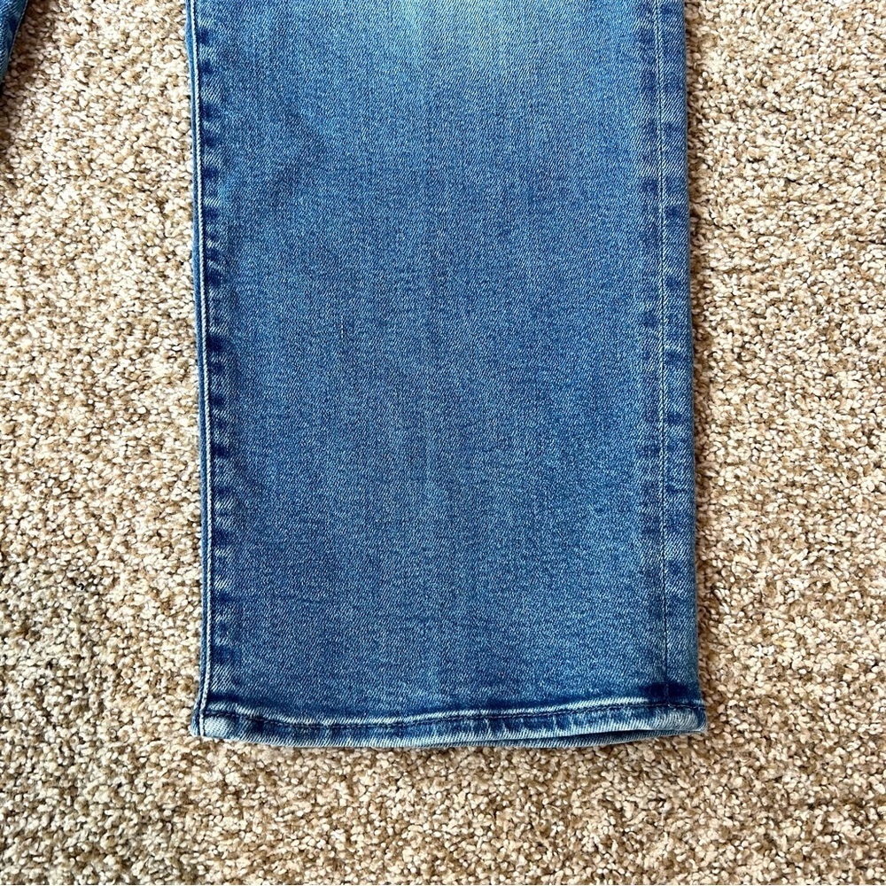 NWT MOTHER Lil’ Zip Rambler Petites Flood High Rise Cropped Straight Jeans 32P - Picture 9 of 16